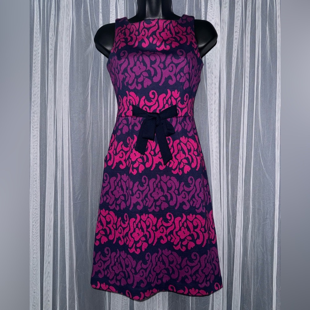 Lilly Pulitzer Navy and Pink Sleeveless Sheath Dress, Evie Follow the Leader, XS